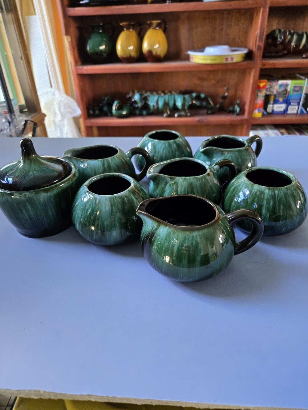 Vintage Blue Mountain Pottery Sugar Bowls And Creamers